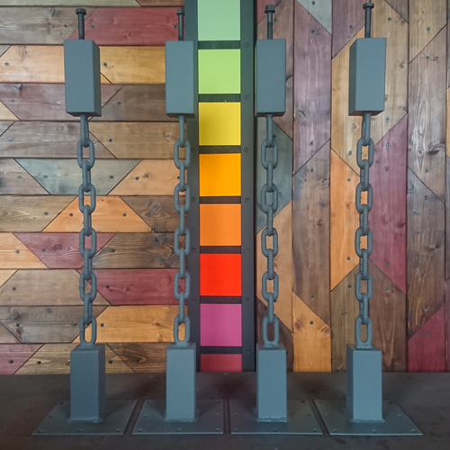 無塗装でアイアンな極太＆チェーン鉄脚♪ 50×50×650mm ST型 4脚