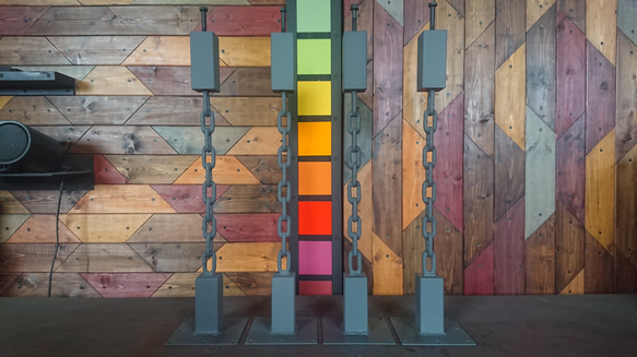 マットグレーでアイアンな極太＆チェーン鉄脚♪ 50×50×650mm ST型 4脚  