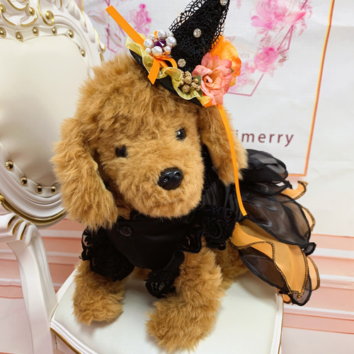 ハロウィン おしゃれ魔女ハット ペット服・アクセサリー