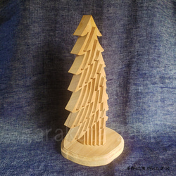がらくたざっく★☆北欧ナチュラルテイストな白木の立体木製ツリー６段重 8枚目の画像