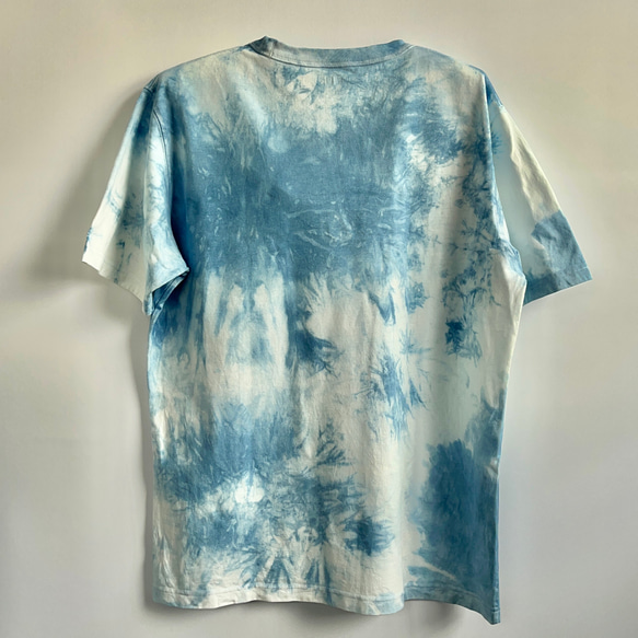藍染クルーネックTシャツ・溜（半袖男女兼用L） 2枚目の画像