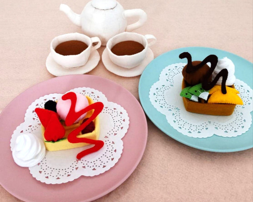 41 フェルトままごと　ワッフル　オーダーページ フェルトままごと ワッフル ケーキ ままごと 布おもちゃ
