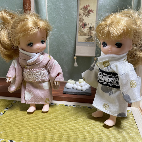 M2331 ミキちゃんマキちゃん ハンドメイド服 着物 浴衣 帯 うさぎ柄