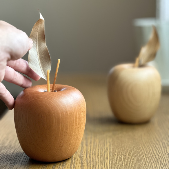 木製リンゴのアロマディフューザー 3枚目の画像