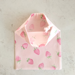 30×40 ランチョンマット 苺柄 巾着袋 セット 給食 コップ袋 女の子 ピンク 5枚目の画像