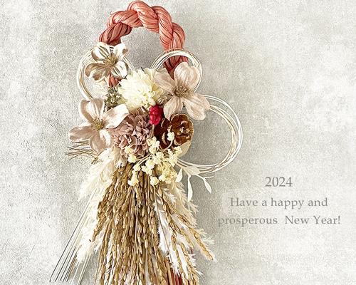 2024年お正月飾り　しめ縄　タッセル　マム　ナチュラル　シャビー　くすみカラー 楽天市場】【早割5%オフ10月末まで】秀〆 しめ縄 おしゃれ