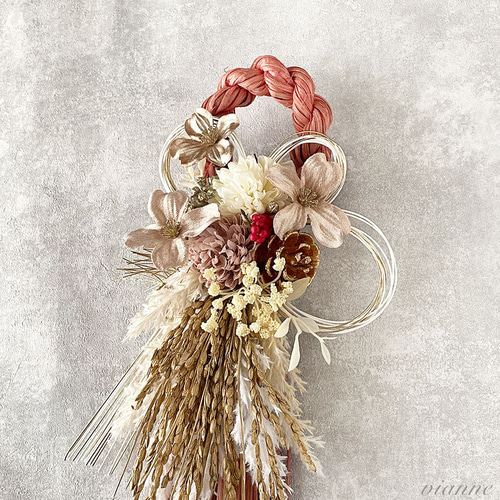 ピンクタッセル風しめ縄飾り しめ縄・しめ飾り vianne・comodo 通販