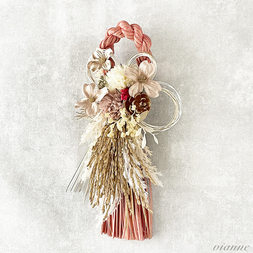 ピンクタッセル風しめ縄飾り しめ縄・しめ飾り vianne・comodo 通販