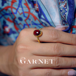 新作 ☆『Garnet』☆の世界でひとつの天然石リングsilver925 + 18kgpコーティング 5枚目の画像