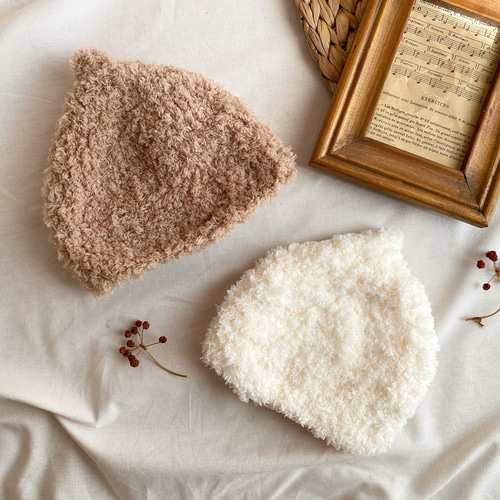 累計800個販売○オリジナルブランドタグ モコモコどんぐり帽子 ニット