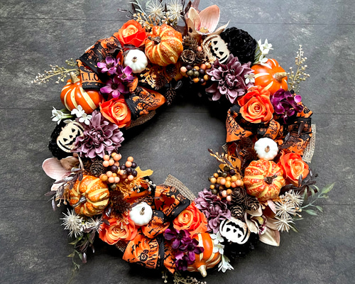 オレンジ系 ハロウィンリース OLS-org30001 オレンジ系 ハロウィンリース OLS-org30001 No.wreath-15516