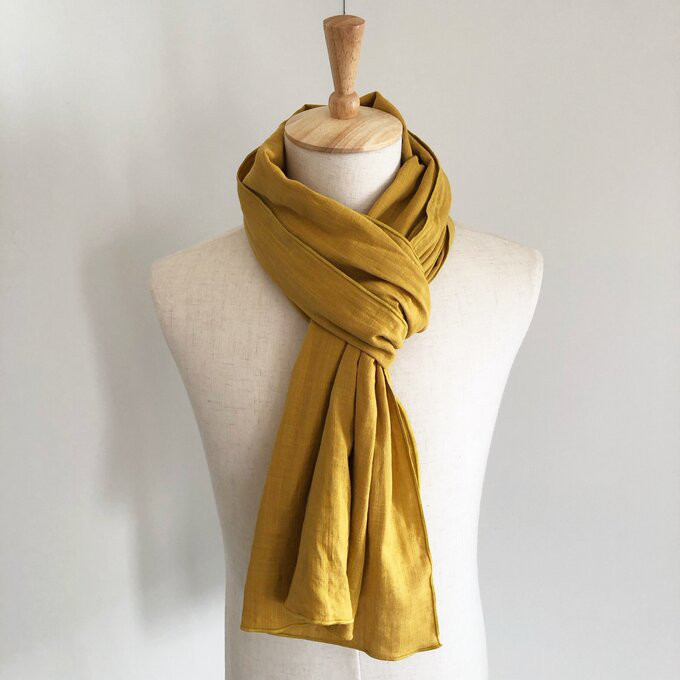 【手芸の旦那】365日使えるダブルガーゼのストール　マロンカラー　栗色　綿100％