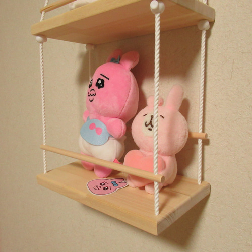 【たこなんな】ぬいぐるみ　木製ブランコディスプレイ　Lサイズ3段 たこなんな様 専用】ぬいぐるみ 木製ブランコディスプレイ Lサイズ3段