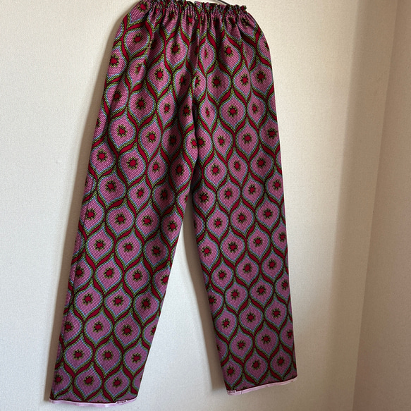アフリカン ギャザーストレートパンツ♪ アフリカプリント アフリカ布  