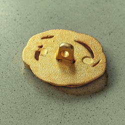 2個　ヴィンテージ　ゴールドメタル　ローズデザインボタン　 5枚目の画像