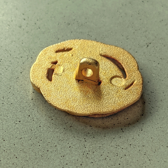 2個　ヴィンテージ　ゴールドメタル　ローズデザインボタン　 5枚目の画像