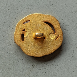 2個　ヴィンテージ　ゴールドメタル　ローズデザインボタン　 6枚目の画像