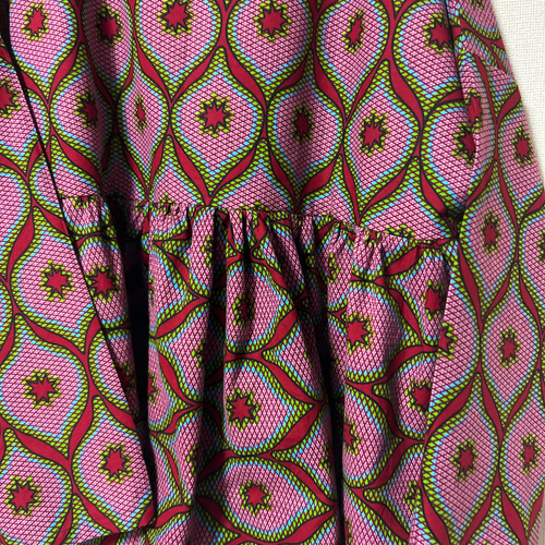 アフリカン ギャザーチュニック アフリカプリント アフリカ布 アフリカ