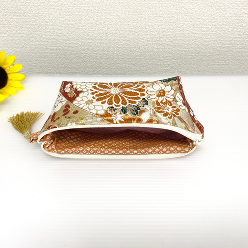 帯リメイクポーチ化粧ポーチ1点物ハンドメイド送料無料帯リメイク  