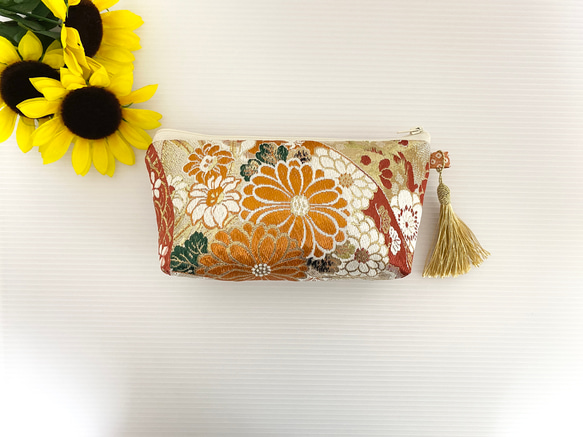 帯リメイクポーチ化粧ポーチ1点物ハンドメイド送料無料帯リメイク  