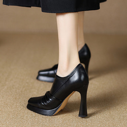 全新秋冬女士真皮鞋時尚獨特鞋高跟鞋 22 公分-25 公分 2 色 #850⭐免運費⭐ 第5張的照片