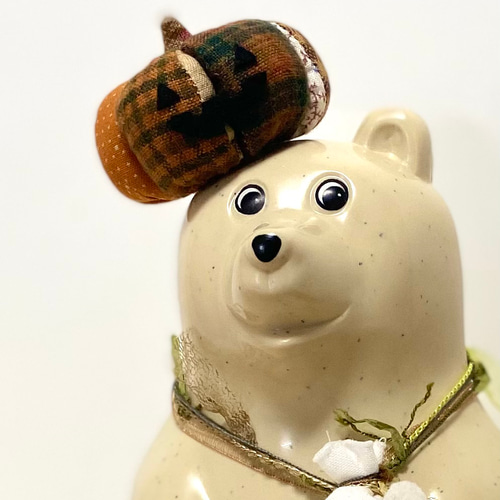 しろくま貯金箱【ハロウィンおばけかぼちゃとおばけちゃんセット