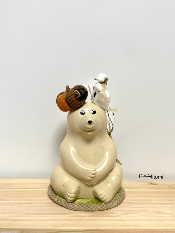 しろくま貯金箱【ハロウィンおばけかぼちゃとおばけちゃんセット