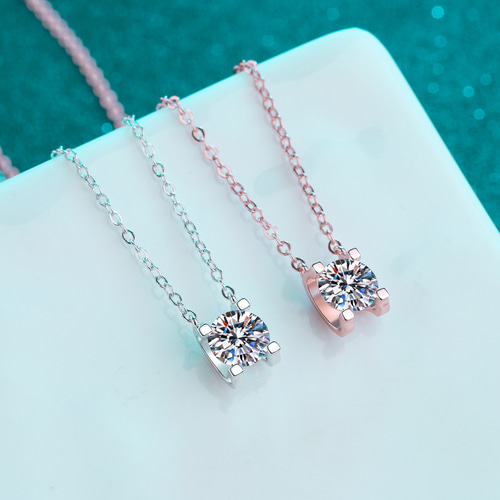 受注制作ネックレス K18WG 2ct モアサナイト 高品質