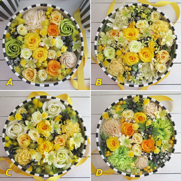 黄色のお花づくしのフラワーボックスアレンジメント[F230914] 3枚目の画像