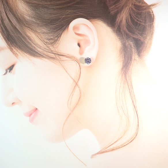 8ｍｍ*Heart & Cupid*キュービックジルコニア☆サージカルステンレスピアス*P72 7枚目の画像
