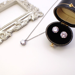 8ｍｍ*Heart & Cupid*キュービックジルコニア☆サージカルステンレスピアス*P72 6枚目の画像
