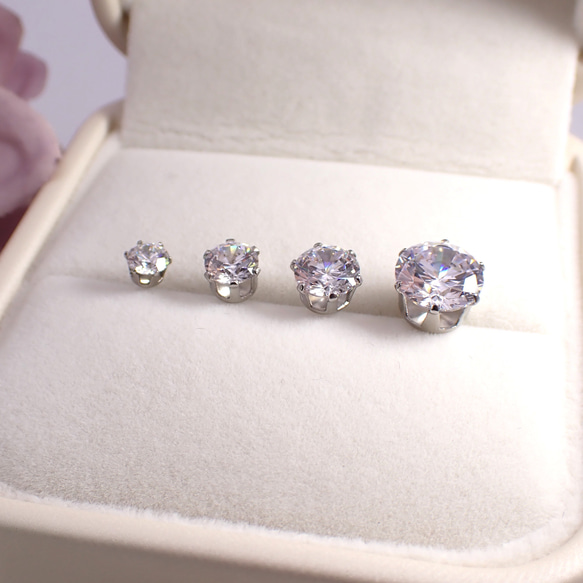 8ｍｍ*Heart & Cupid*キュービックジルコニア☆サージカルステンレスピアス*P72 9枚目の画像