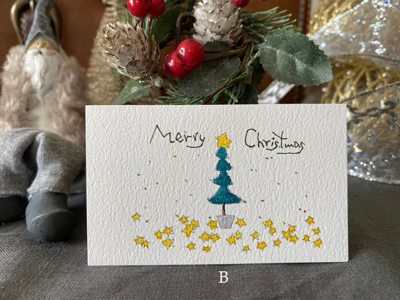 選べるミニメッセージカード《シンプルだけどほっこり♪クリスマスシリーズ》５枚【送料込み】 3枚目の画像