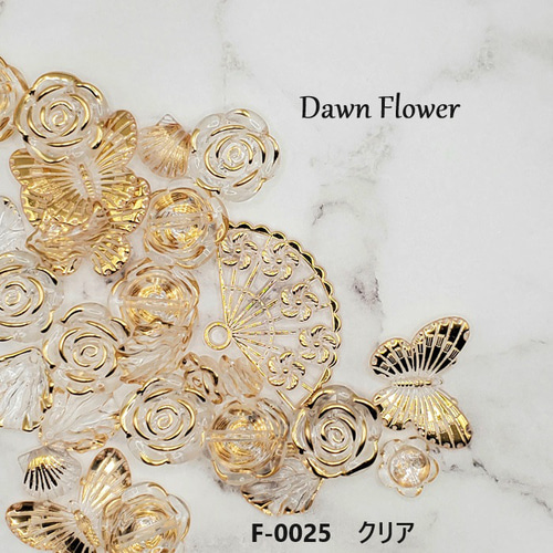 アンティーク調 薔薇などのデコパーツミックス 10～20mm ビーズパーツ