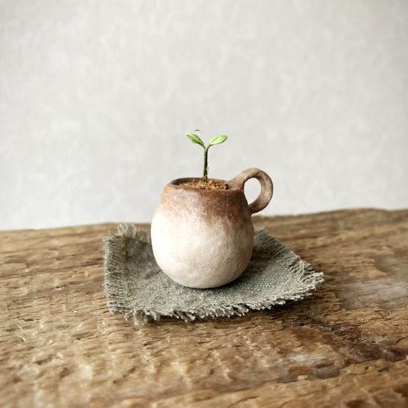 8300.bud 粘土の鉢植え マグカップ 4枚目の画像