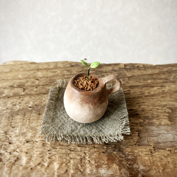 8300.bud 粘土の鉢植え マグカップ 3枚目の画像