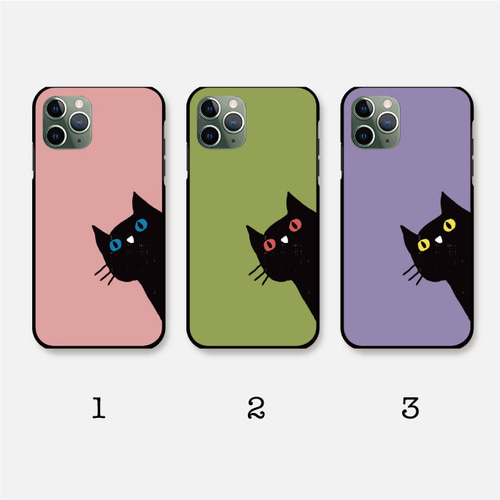 黒猫 幸せ 気分 になる 猫 の イラスト スマホケース 樹脂