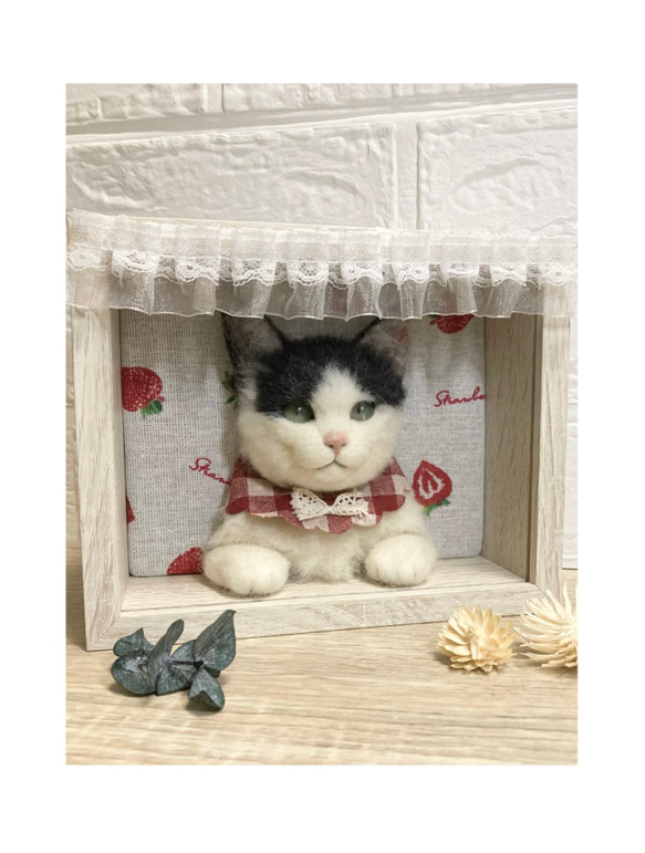 羊毛フェルト 猫 リアル オーダーメイド 展示作品 オーダー ﾟ* ﾟ⋆⸜⸝‍⋆* 羊毛フェルト リアル オーダー nyanbox
