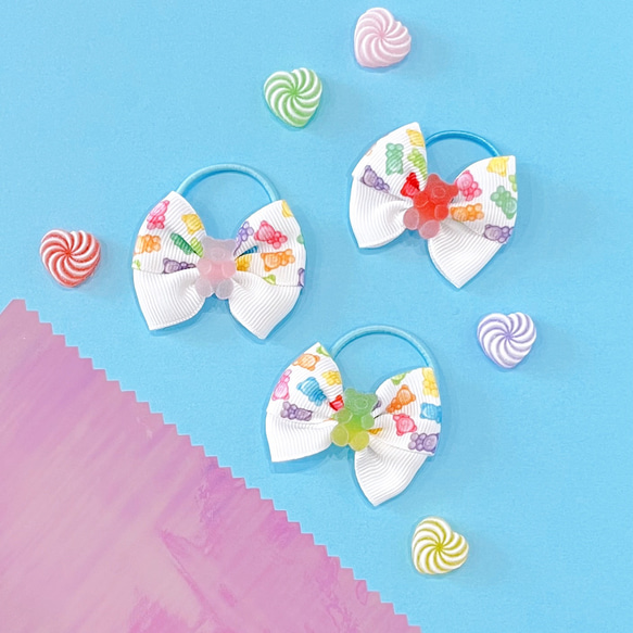 くま ヘアゴム モチーフ☆ハンドメイド 純粋
