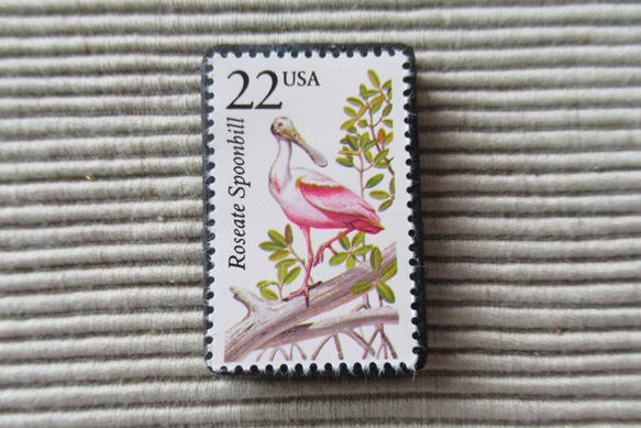 アメリカ　野生動物切手ブローチ 8878 1枚目の画像