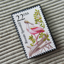アメリカ　野生動物切手ブローチ 8878 2枚目の画像