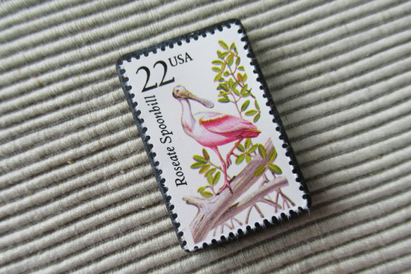アメリカ　野生動物切手ブローチ 8878 2枚目の画像