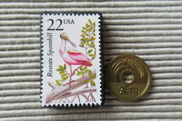 アメリカ　野生動物切手ブローチ 8878 3枚目の画像