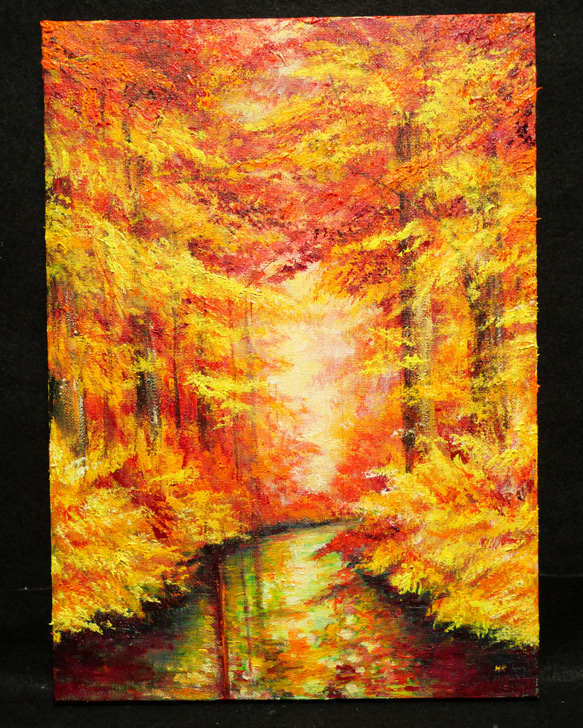 油絵 絵画 【紅の湖】 絵画 HR 通販 16631389｜Creema(クリーマ)