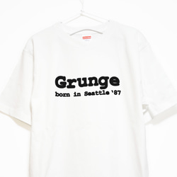 グランジ オルタナロック音楽系Tシャツ プレミアム生地【ホワイト