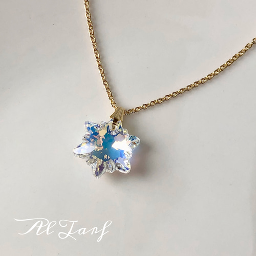 SWAROVSKI》スノーフレークネックレス パールビーズsnowflake 