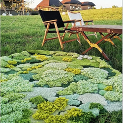 【受注制作】手織りニュージーランドウールカーペット ハンドメイドカシミアウール絨毯 手編ラグ  マット ファンゴッホの夏 6枚目の画像