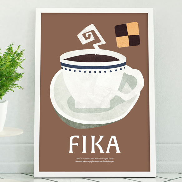 アート ポスター / Fika おしゃれインテリア・北欧、モノトーン好きの