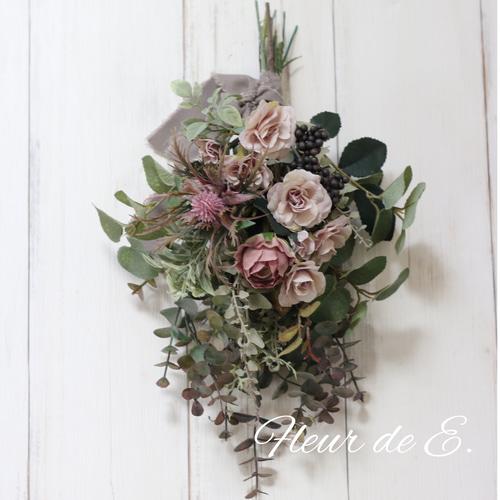 アーティフィシャルフラワー スワッグ 40×25センチ スワッグ Fleur de