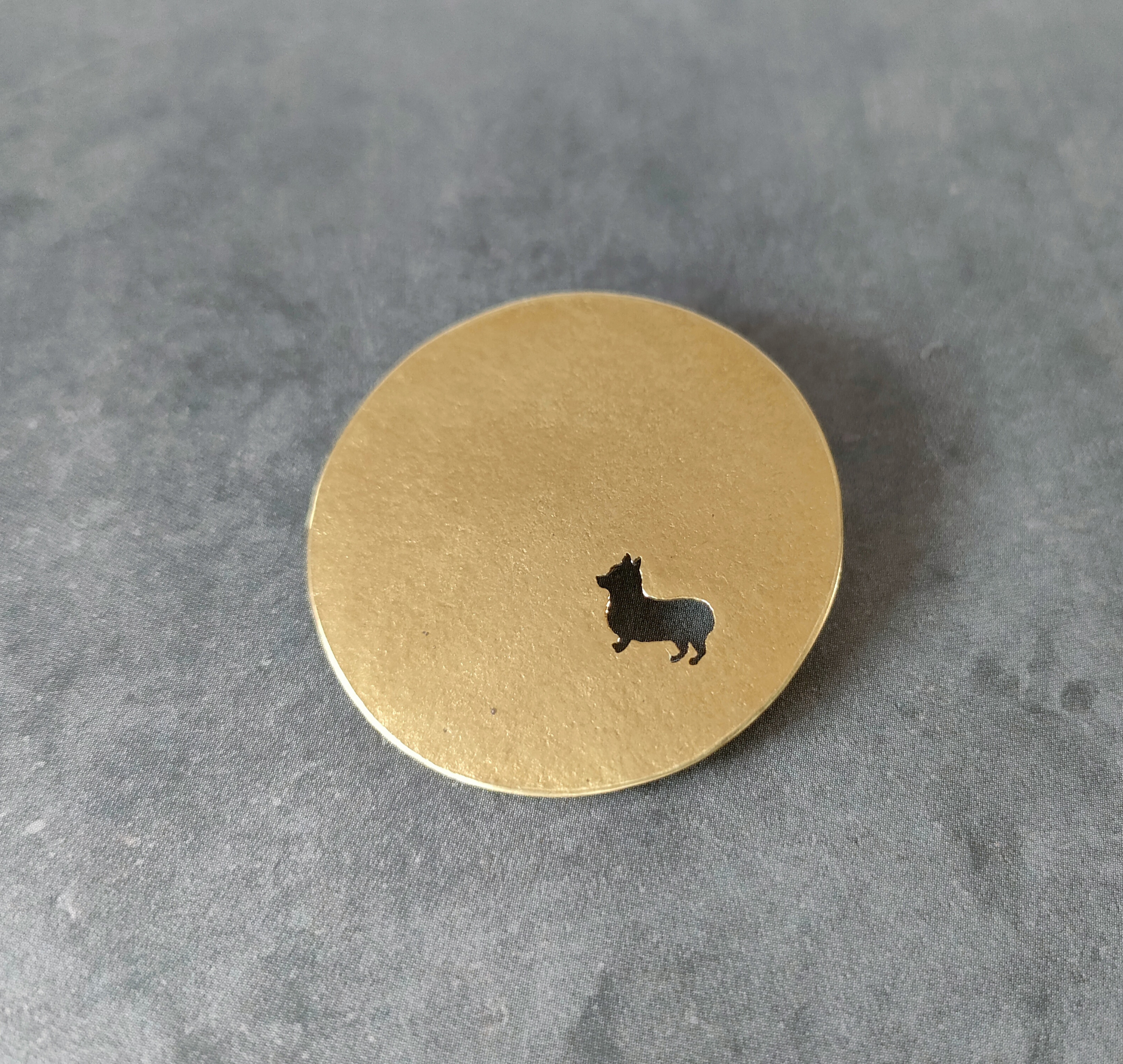 コーギー 真鍮ブローチ